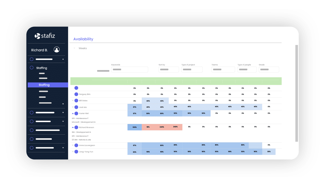 Stafiz - project resource planning tool