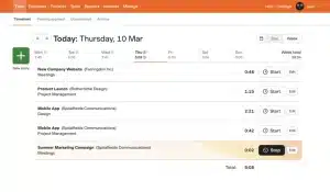 Logiciel de time tracking Harvest