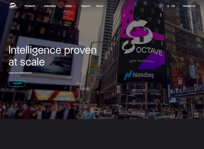 Página del producto Octave Sequence Enterprise, control de costes para proyectos muy grandes